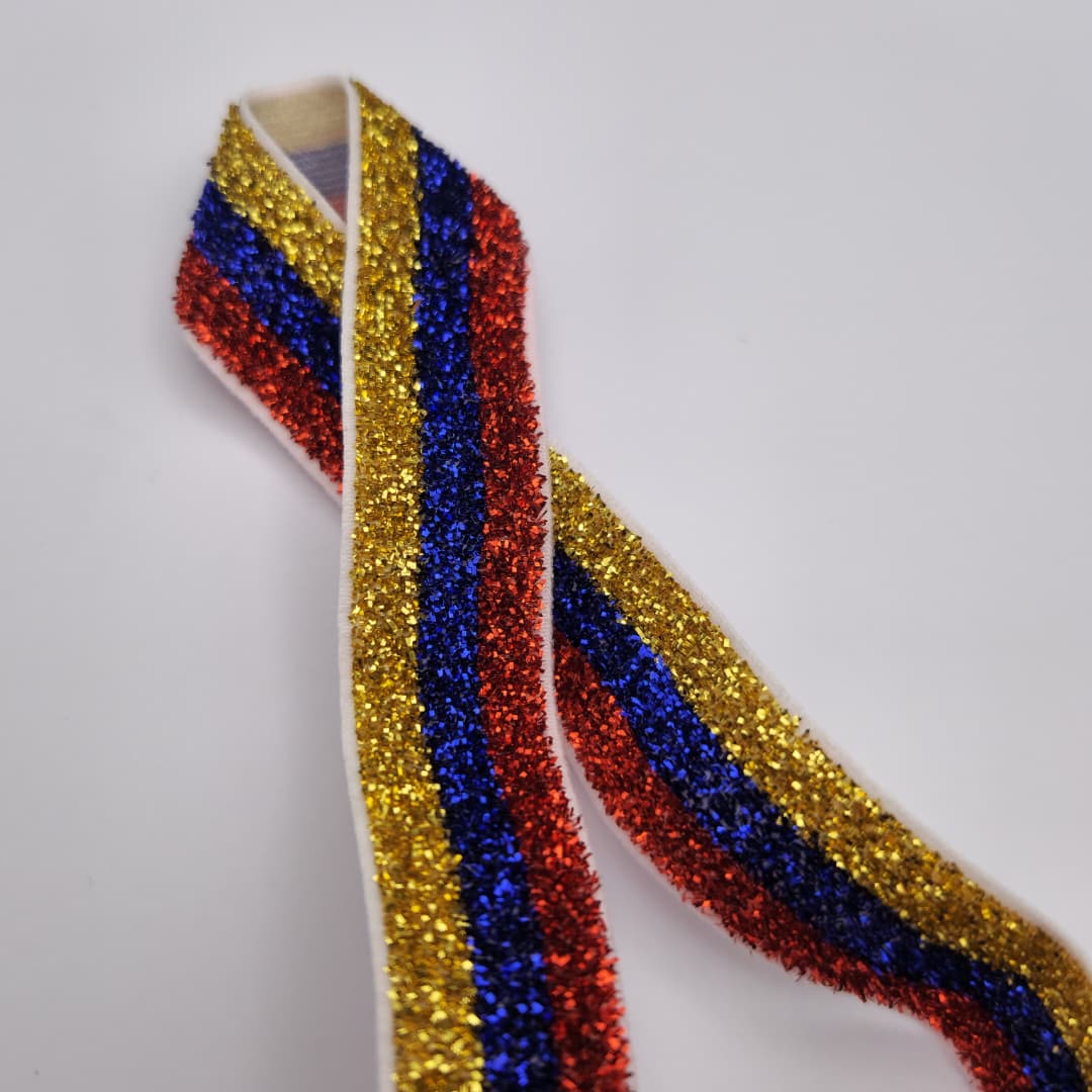 SESGO ELASTICO TRICOLOR