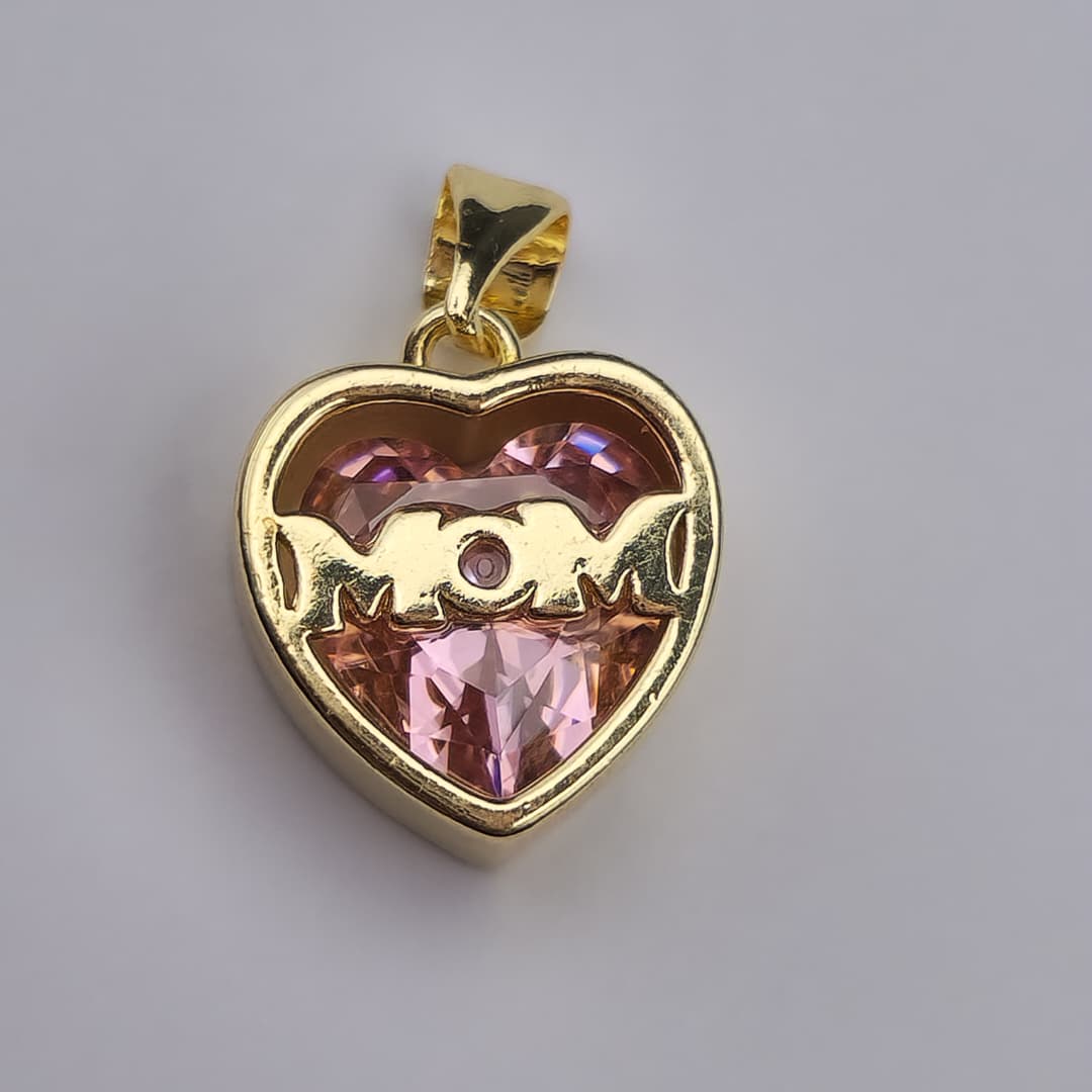 CIRCON DIJE CORAZON MOM CRISTAL ROSADO
