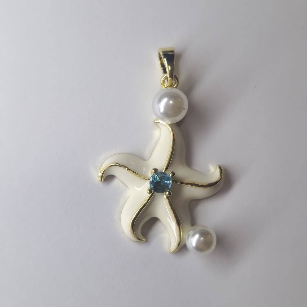 CIRCON DIJE ESTRELLA DE MAR BLANCA CON PERLA