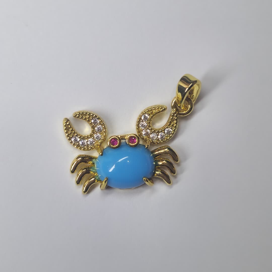 CIRCON DIJE CANGREJO AZUL PEQUEñO CON OJOS FUCSIA