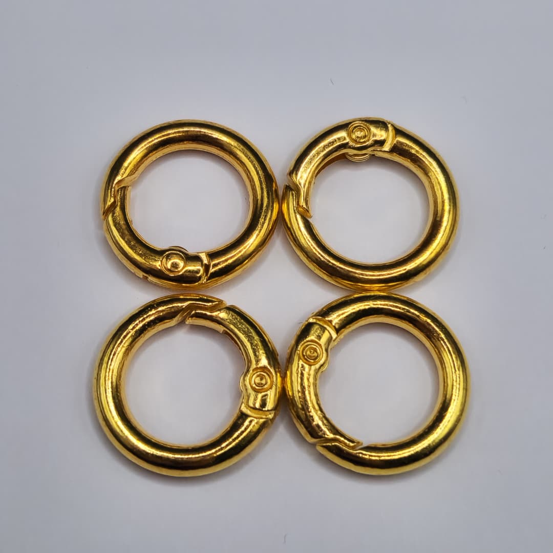 BOLSA 4 UND ARO PARA LLAVERO 18MM DORADO