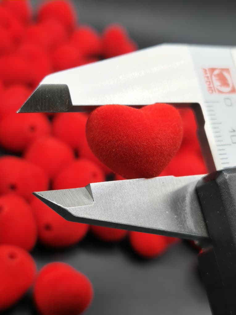 BOLSA 3 UND CORAZON ROJO TERCIOPELADO