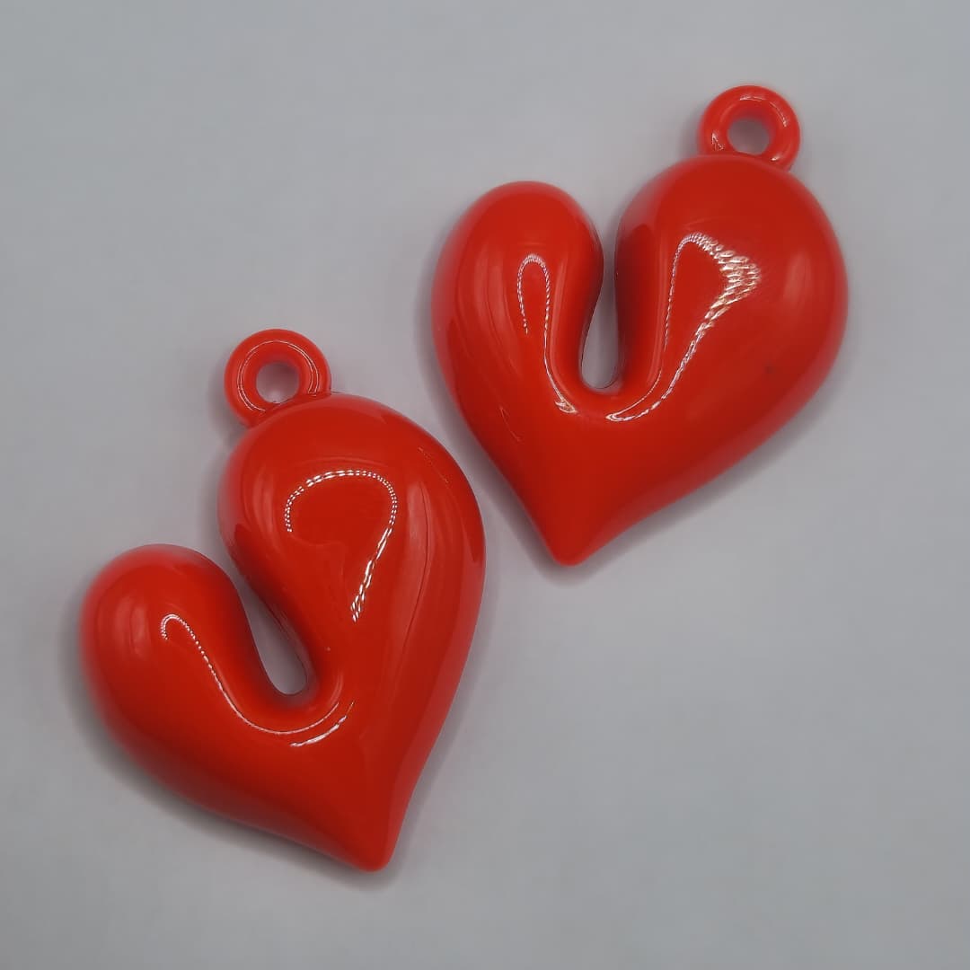 BOLSA 2 UND CORAZON PUFFY ROJO