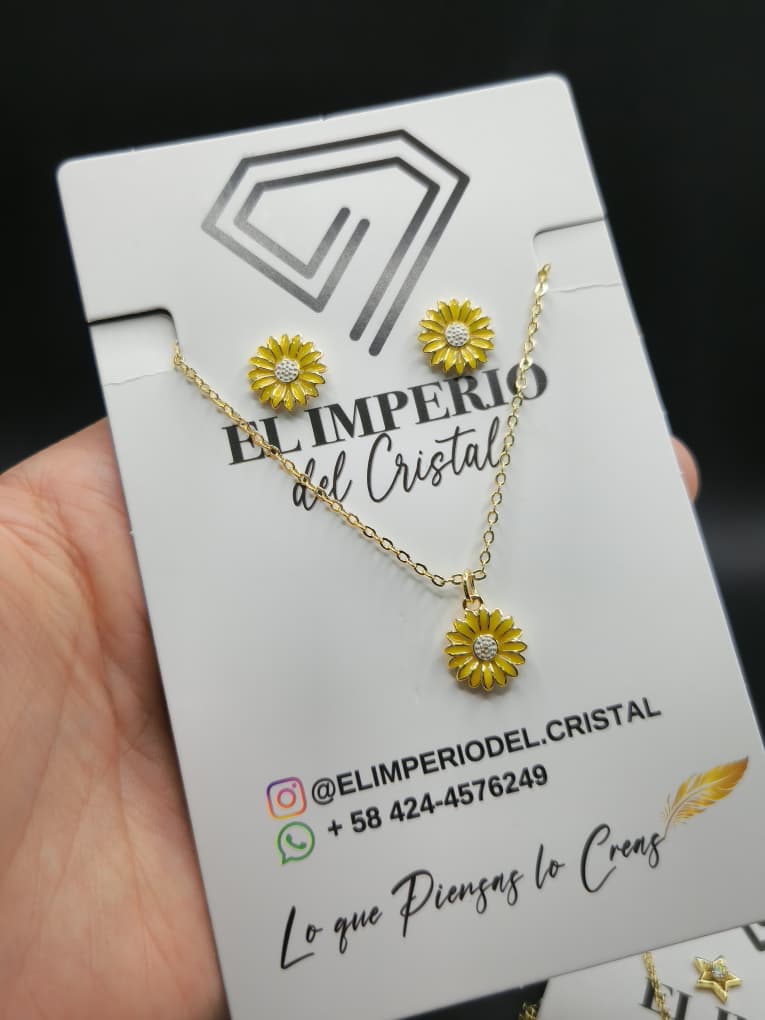SET DE ZARCILLO Y COLLAR GIRASOL