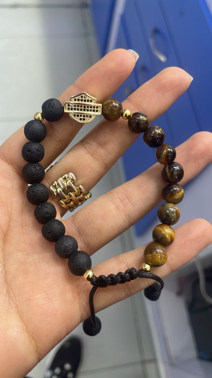 PULSERAS DE CABALLERO DE PIEDRAS 2