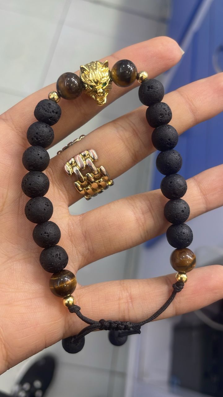 PULSERAS DE CABALLERO DE PIEDRAS 4