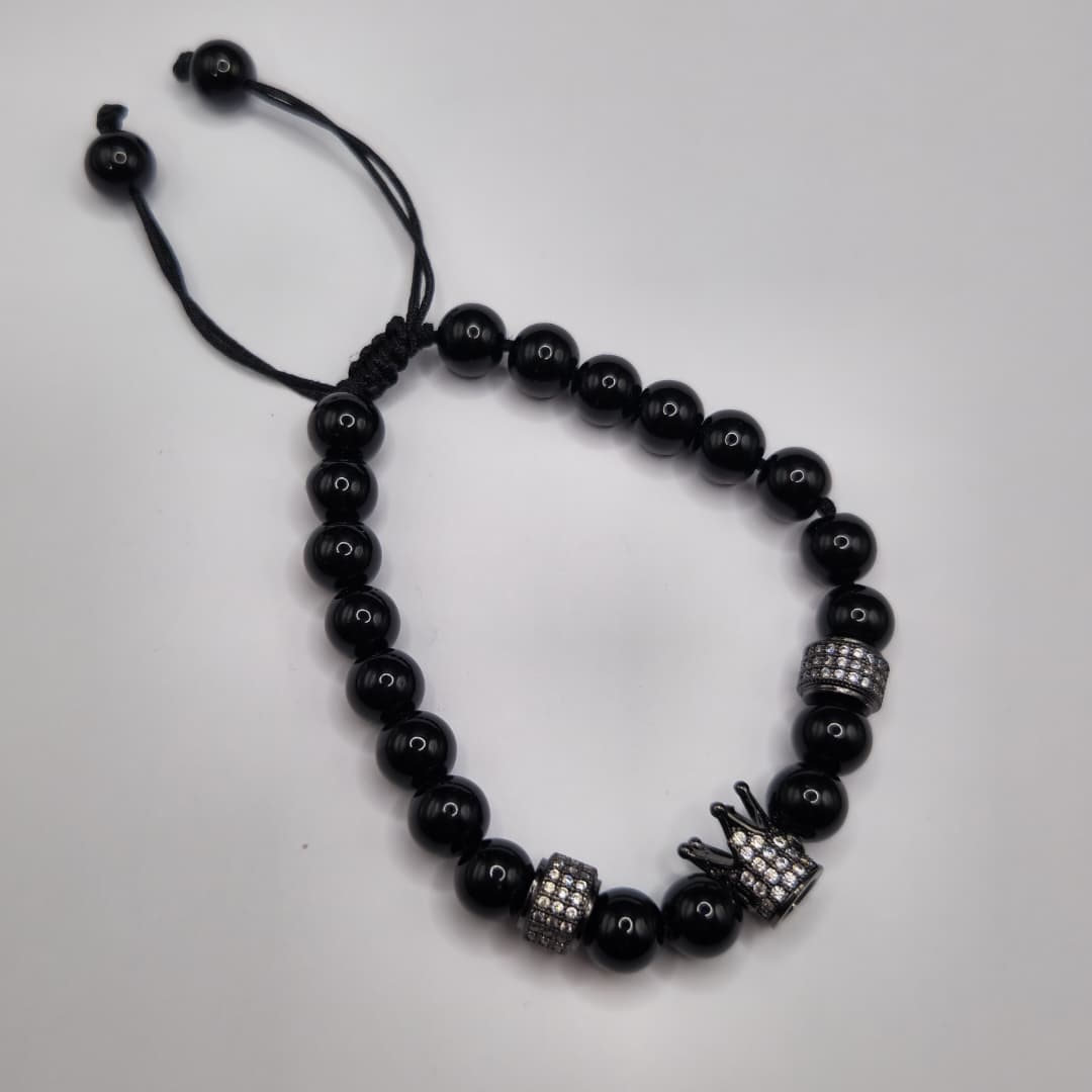 PULSERA DE CABALLERO CON CORONA NEGRA