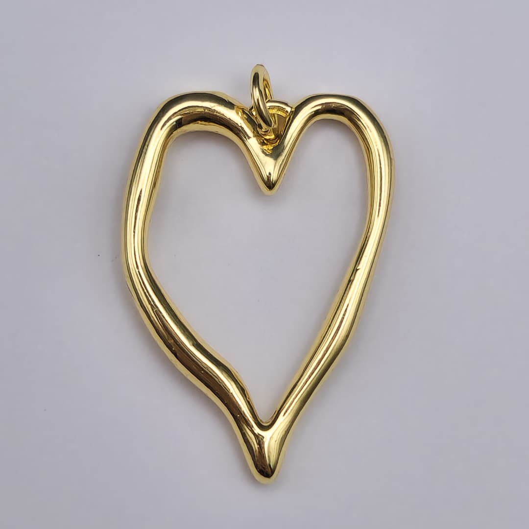 ORO CHINO DIJE CORAZON CALADO