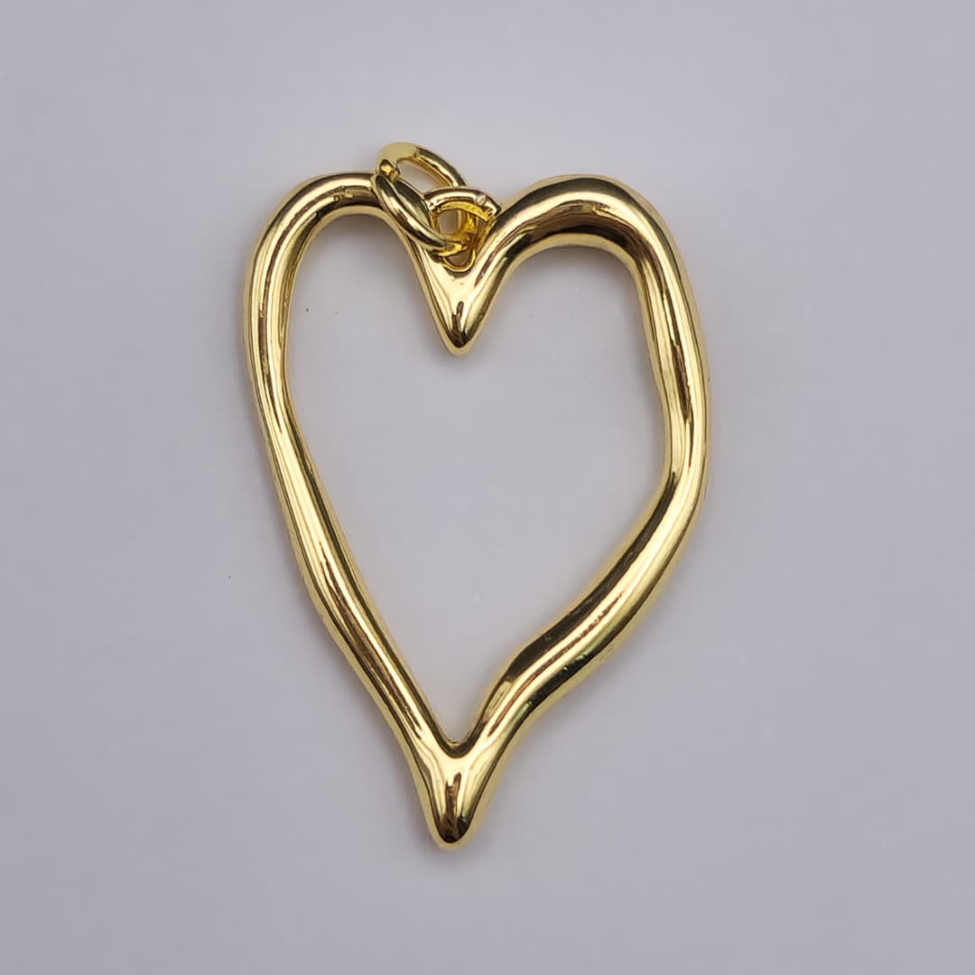ORO CHINO DIJE CORAZON CALADO 2