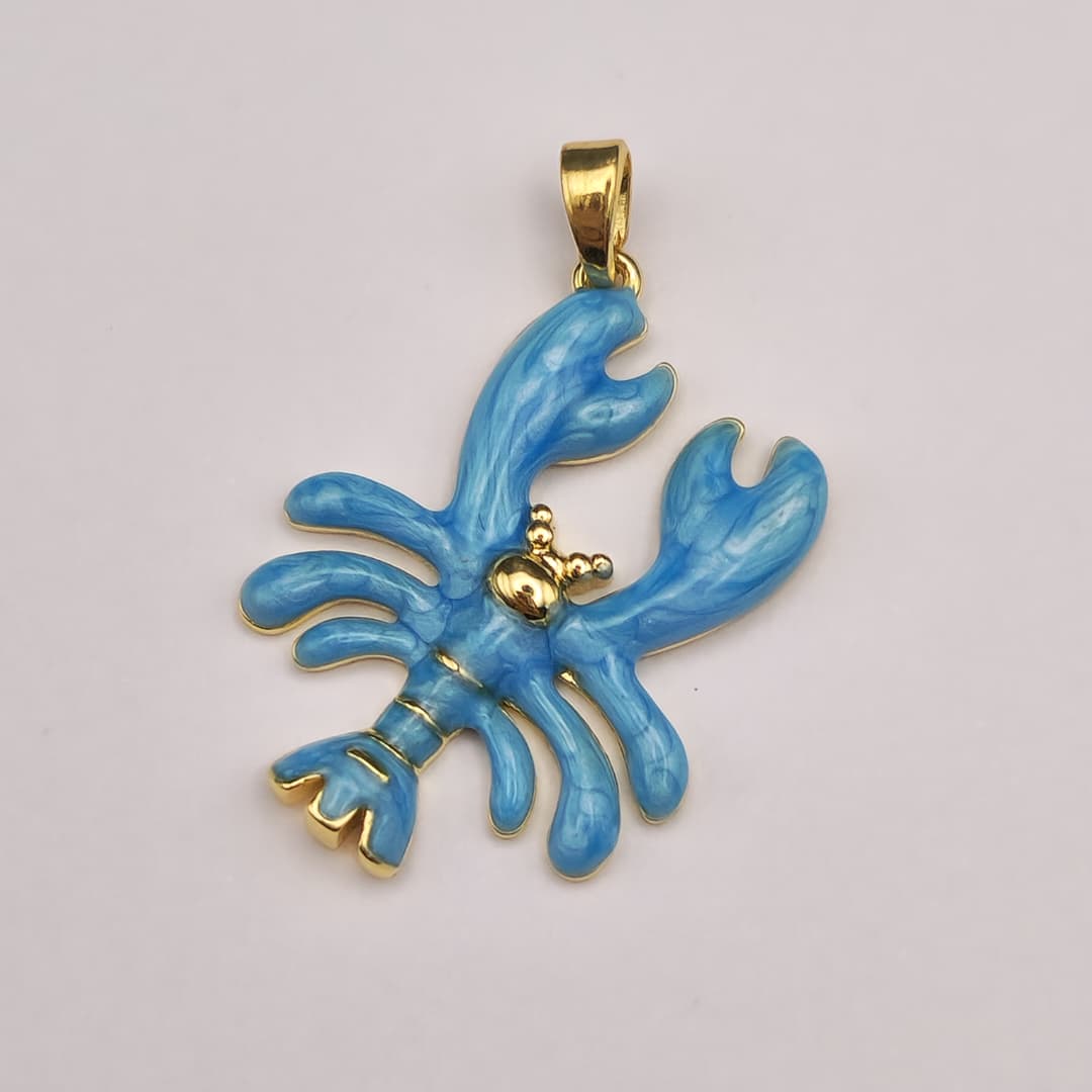 ORO CHINO DIJE LANGOSTA AZUL