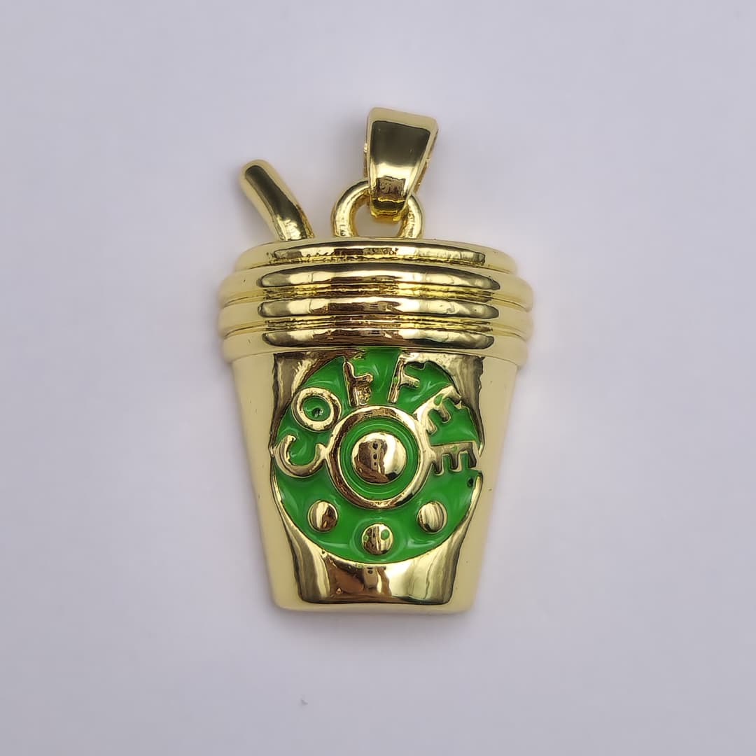 DIJE ORO CHINO VASO DE CAFE CON PITILLO
