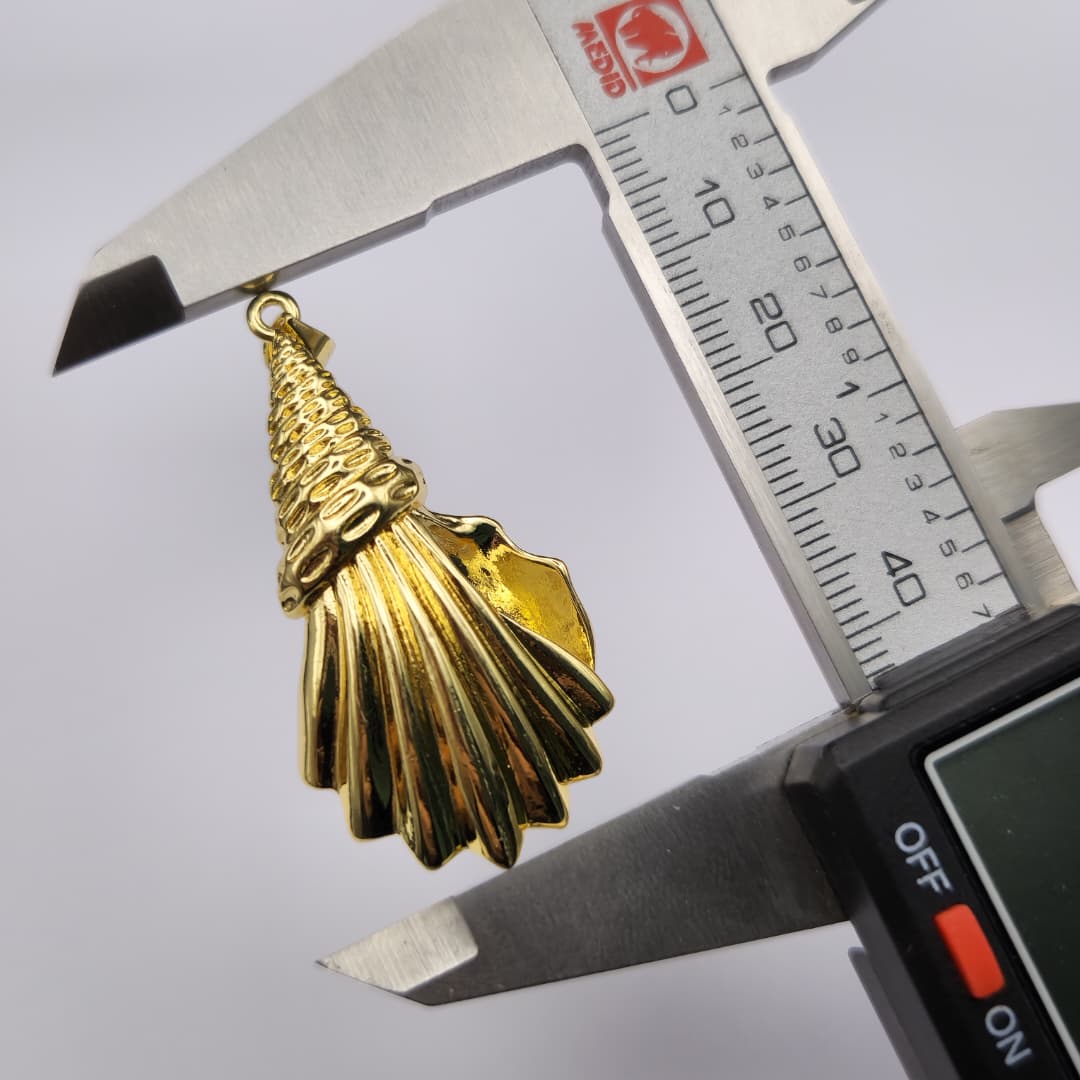 ORO CHINO DIJE CARACOL CON TEXTURA 3
