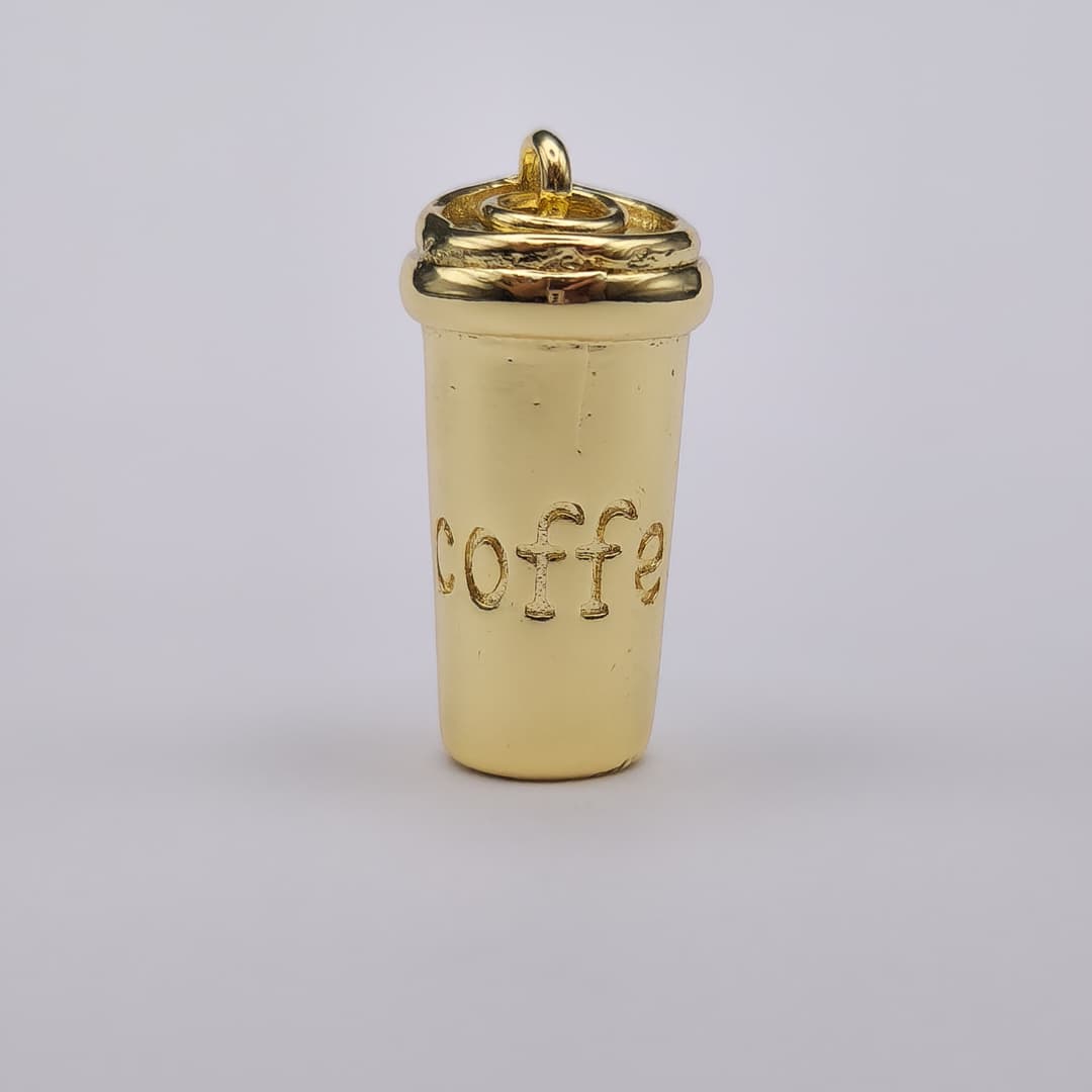 ORO CHINO DIJE VASO DE CAFE