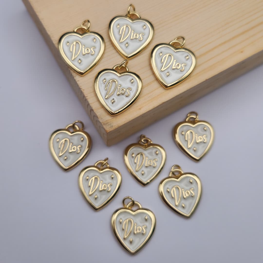 ORO CHINO CORAZON DIOS BLANCO 17X20MM 4