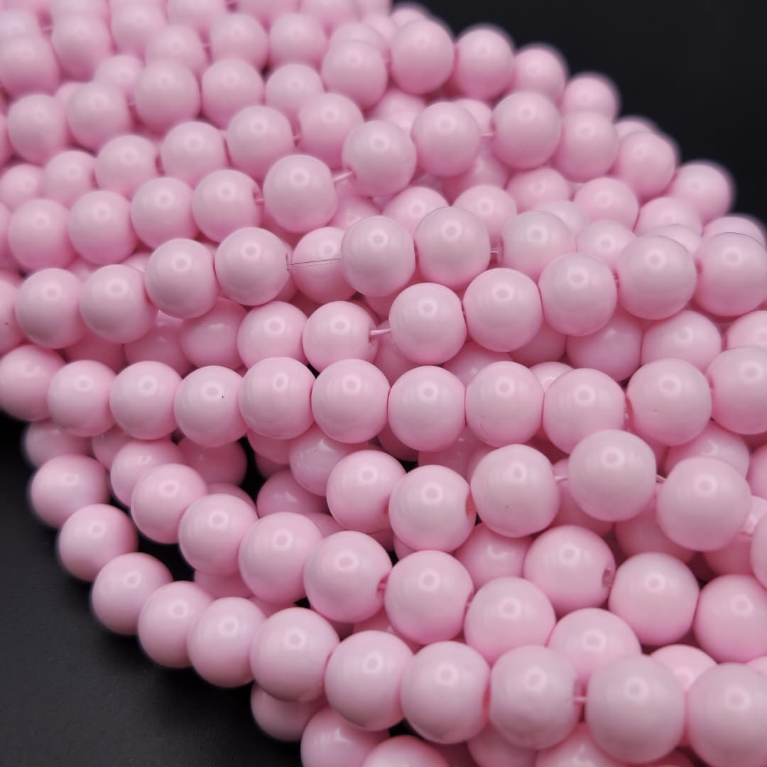 ESFERAS GLASS 8MM ROSADO CLARO