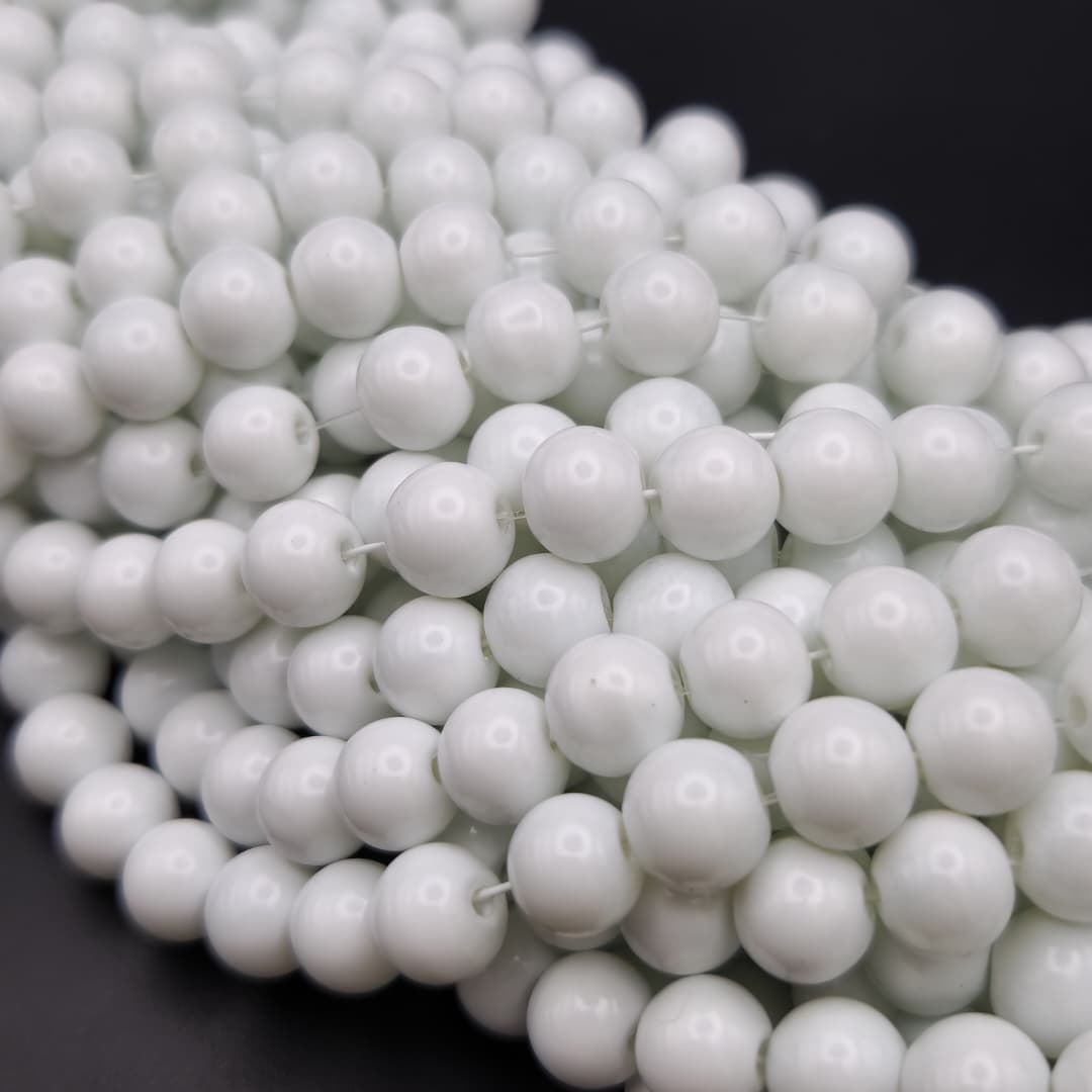 ESFERAS GLASS 8MM BLANCO