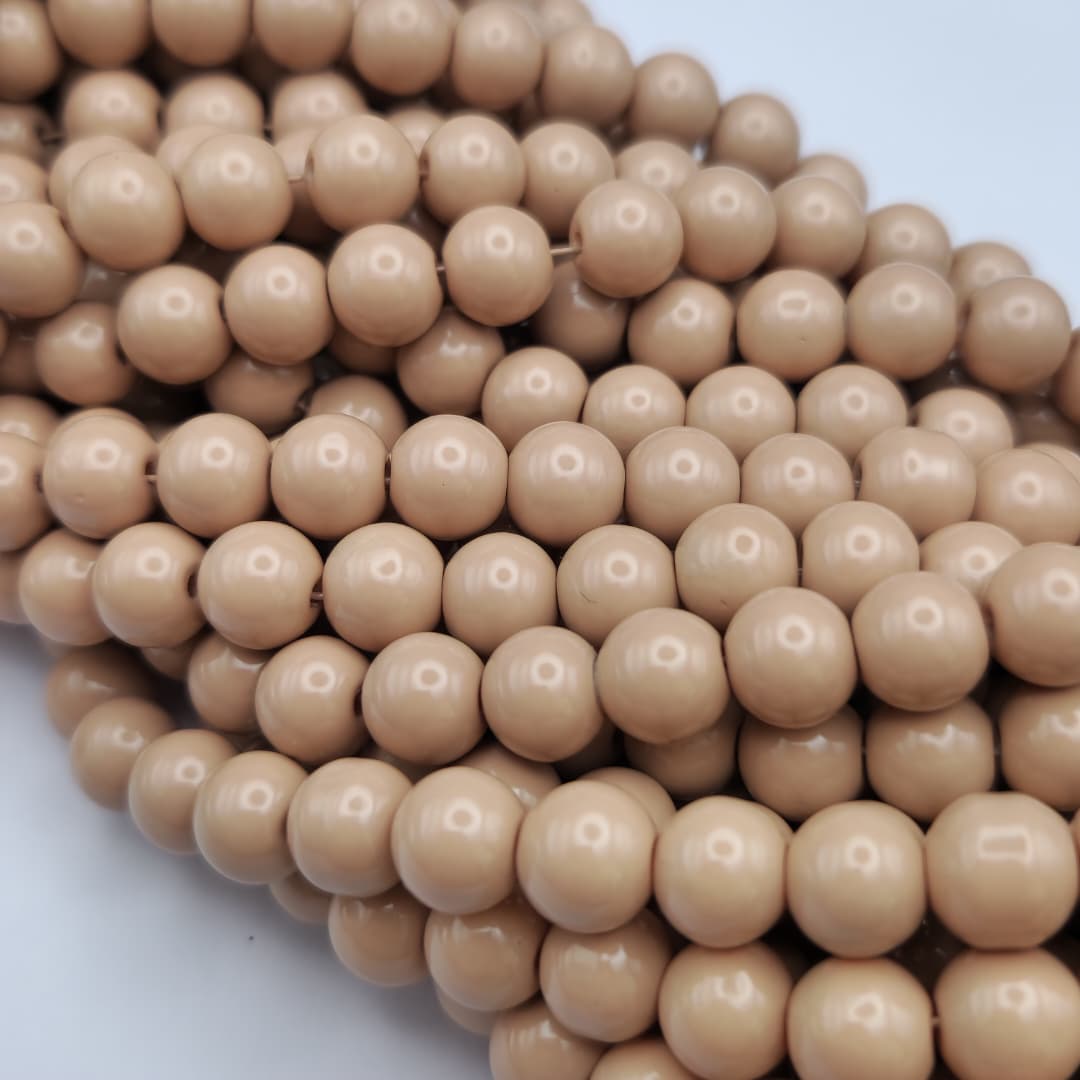 ESFERAS GLASS 10MM BEIGE CLARO