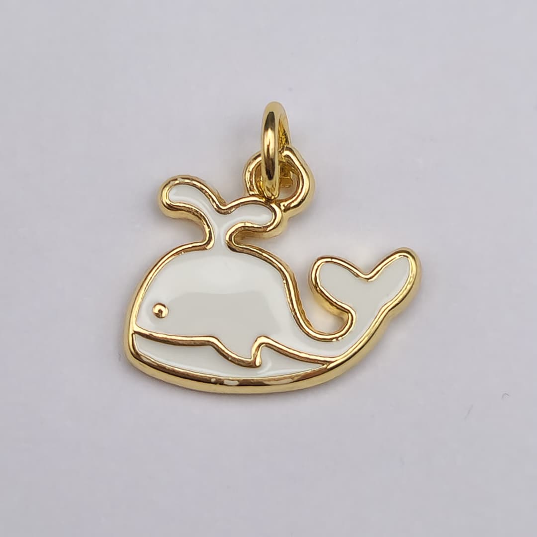 DIJE DE ORO CHINO BALLENA BLANCA