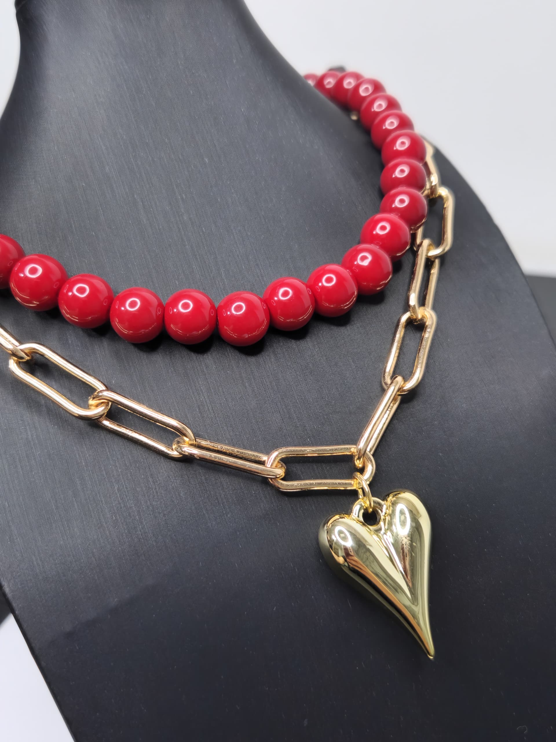 SET DE COLLAR DE ESLABON Y ESFERA GLASS