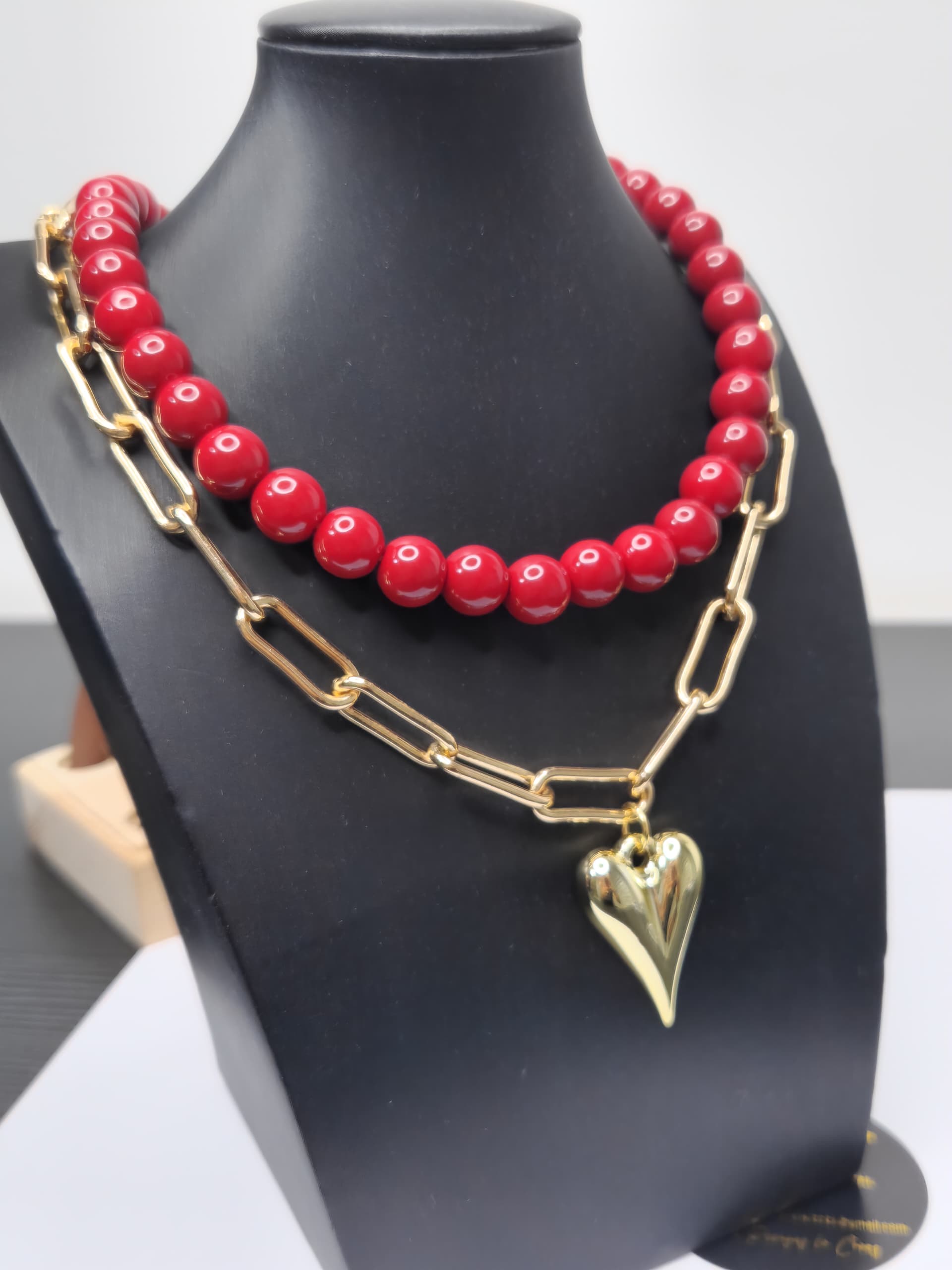 SET DE COLLAR DE ESLABON Y ESFERA GLASS 2