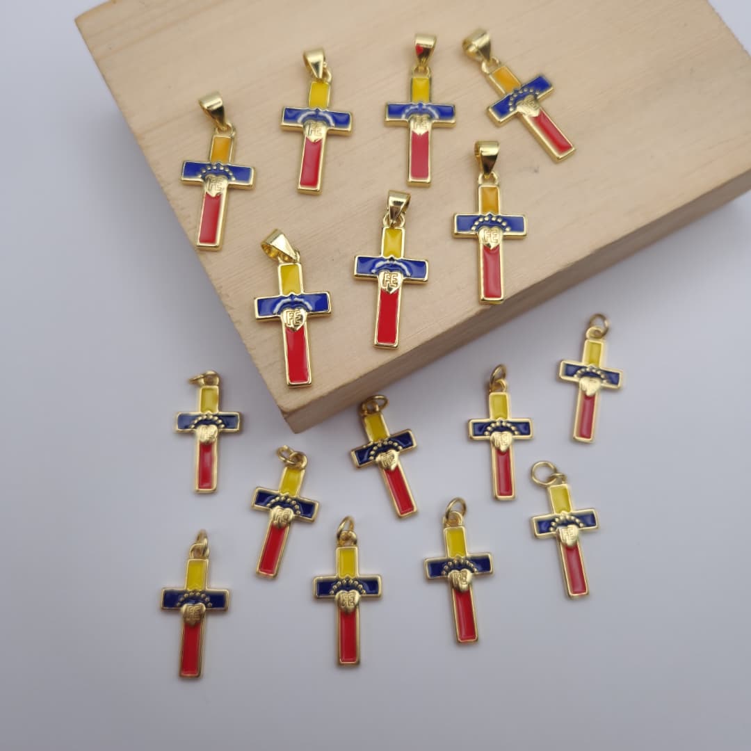 ORO CHINO DIJE CRUZ DE VENEZUELA 4