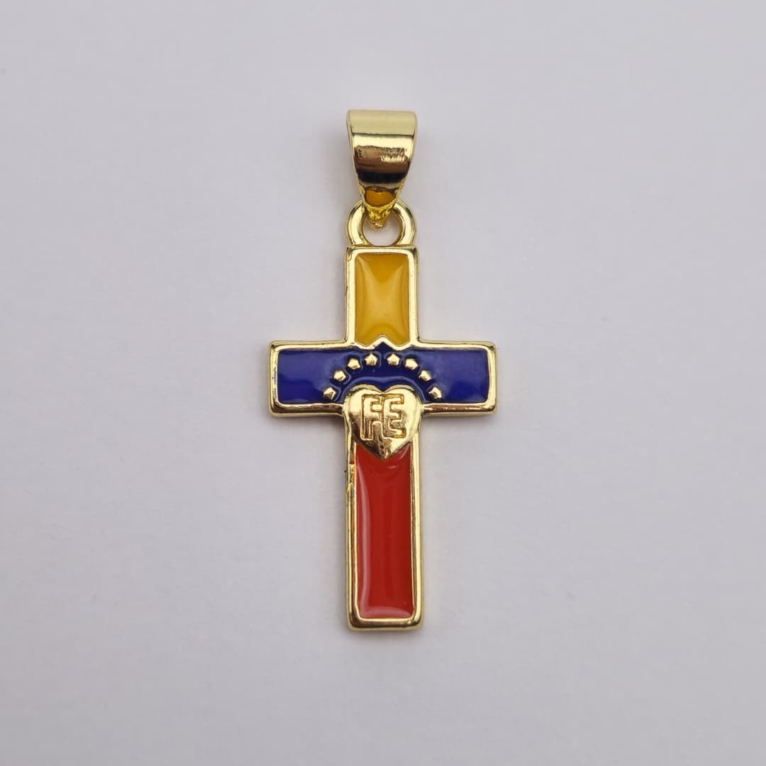 ORO CHINO DIJE CRUZ DE VENEZUELA
