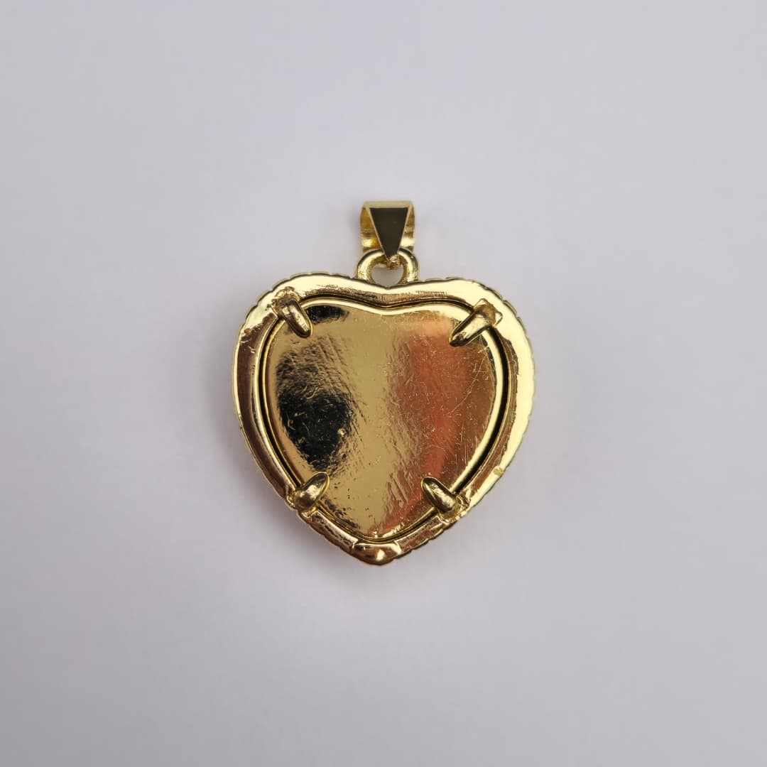 ORO CHINO OJO TURCO DORADO DE CORAZON CON AZUL 19MM 2
