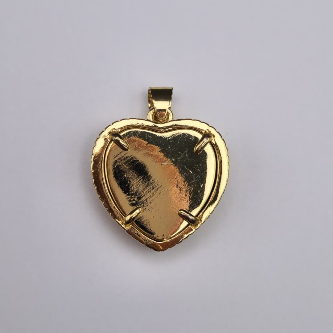 OJO TURCO DORADO DE CORAZON CON AZUL 22MM 2