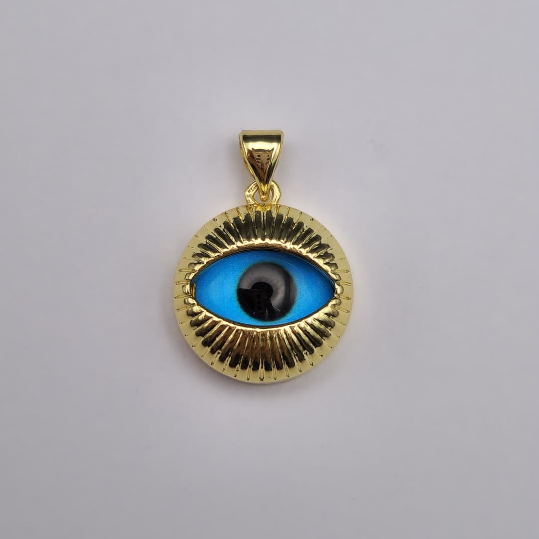 OJO TURCO DORADO DE CON AZUL 15,5MM