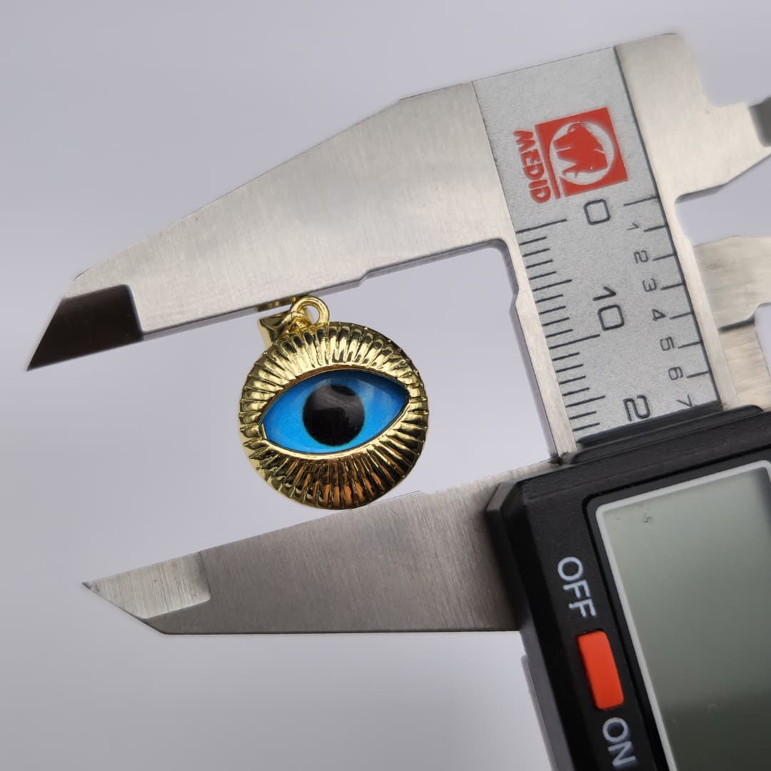 OJO TURCO DORADO DE CON AZUL 15,5MM 3