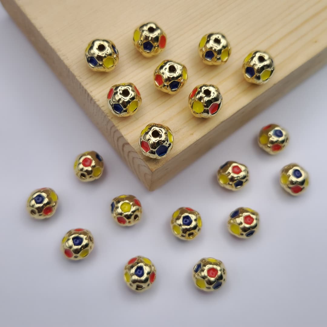 ORO CHINO PELOTA DE FUTBOL DE COLORES 10MM 4