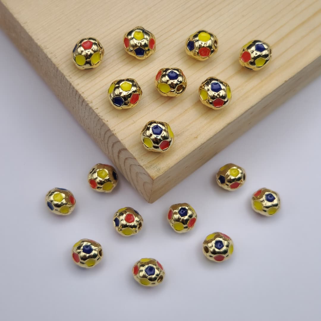 ORO CHINO PASADOR PELOTA DE COLORES 8MM 4