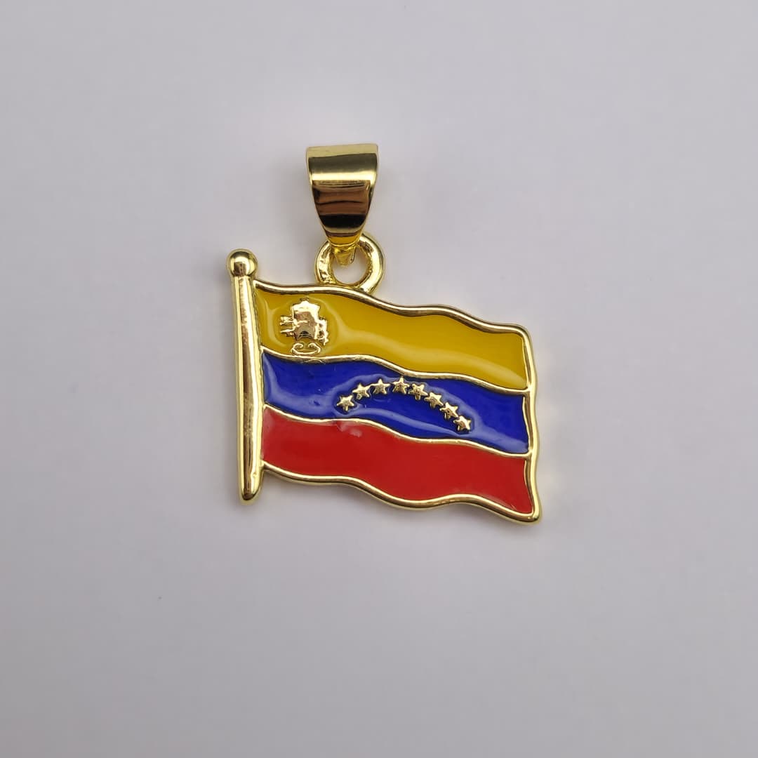ORO CHINO BANDERA DE VENEZUELA ONDEADA
