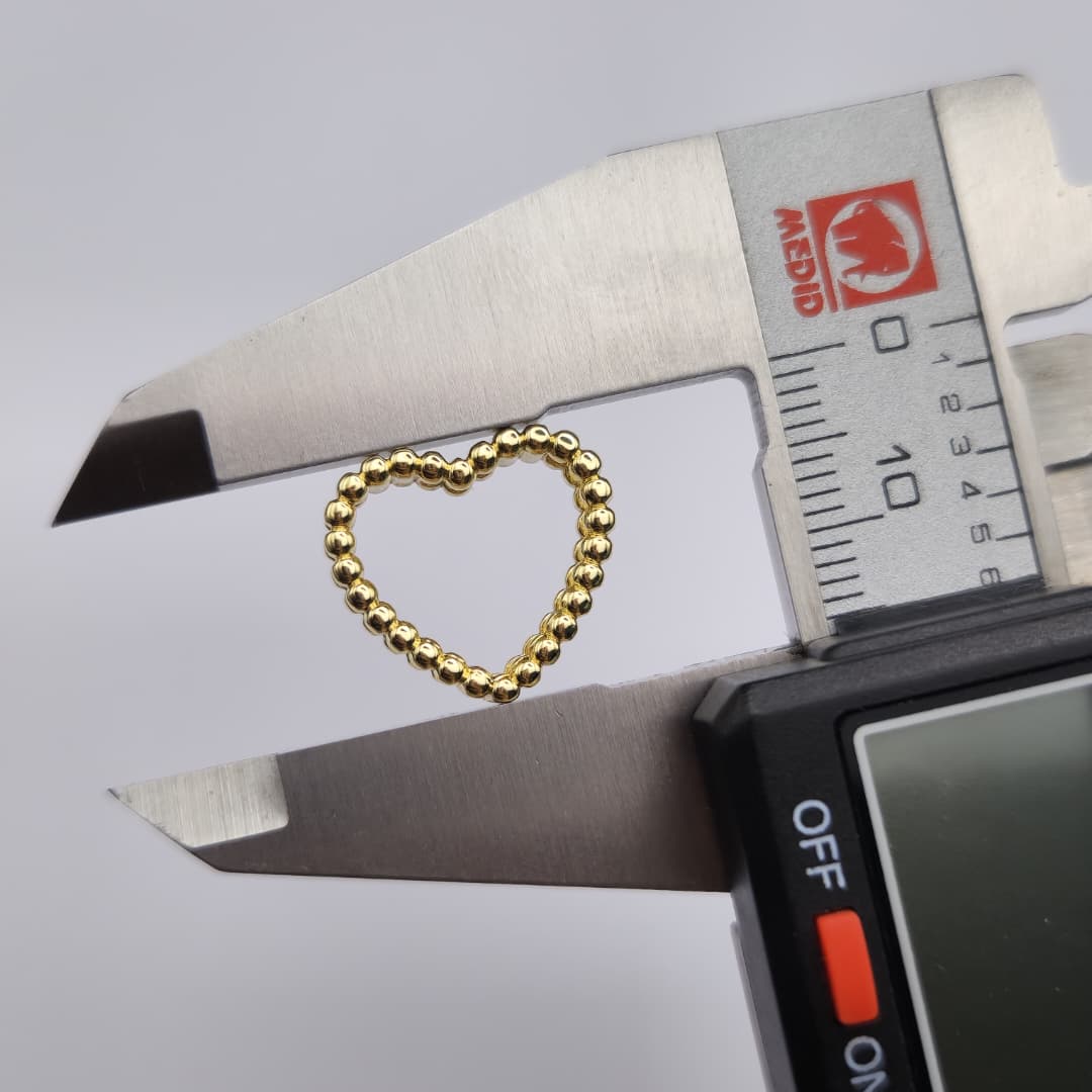 ORO CHINO DIJE CORAZON BALINES 3