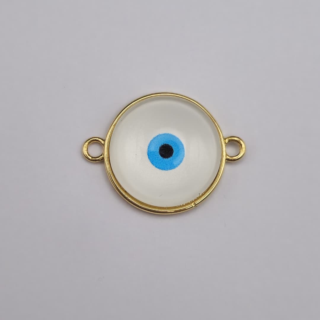 ORO CHINO CONECTOR OJO TURCO BLANCO