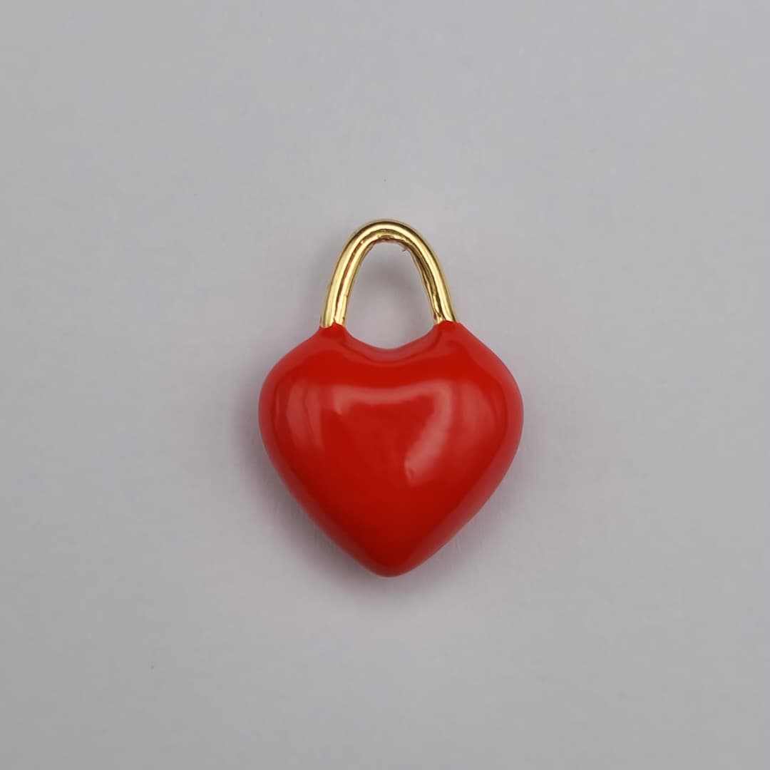 DIJE ORO CHINO CORAZON ROJO