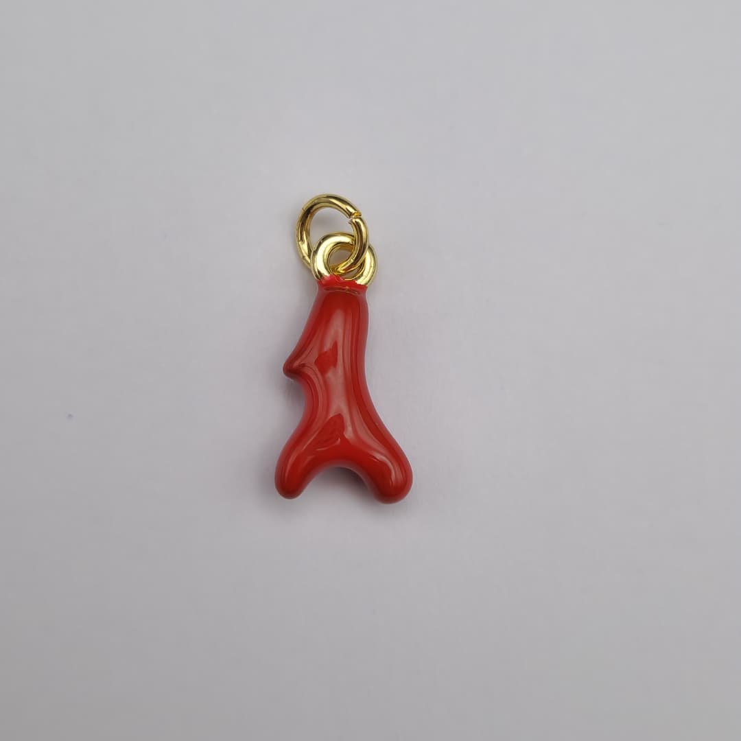 ORO CHINO DIJE CORAL ROJO