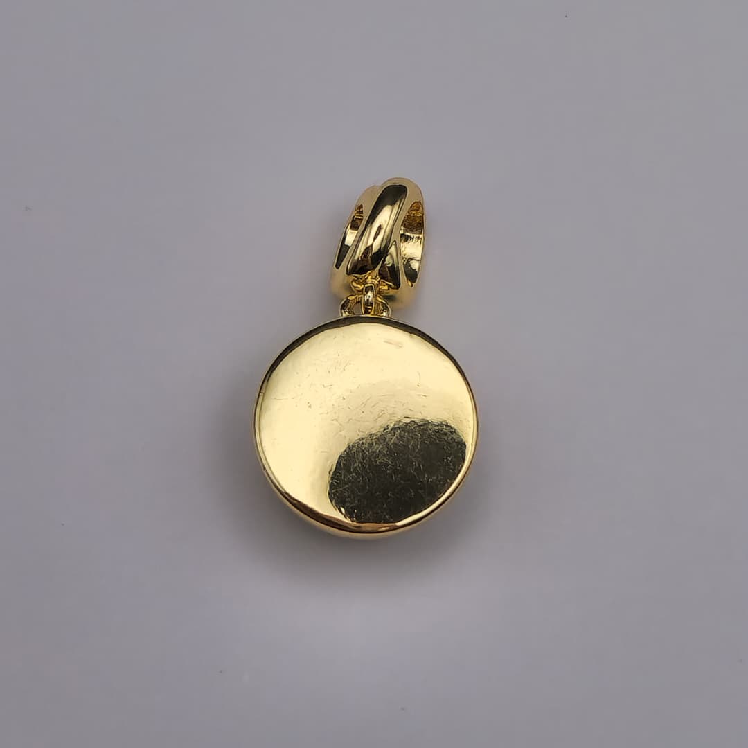 ORO CHINO DIJE CIRCULAR CON PUNTO TURQUESA 2