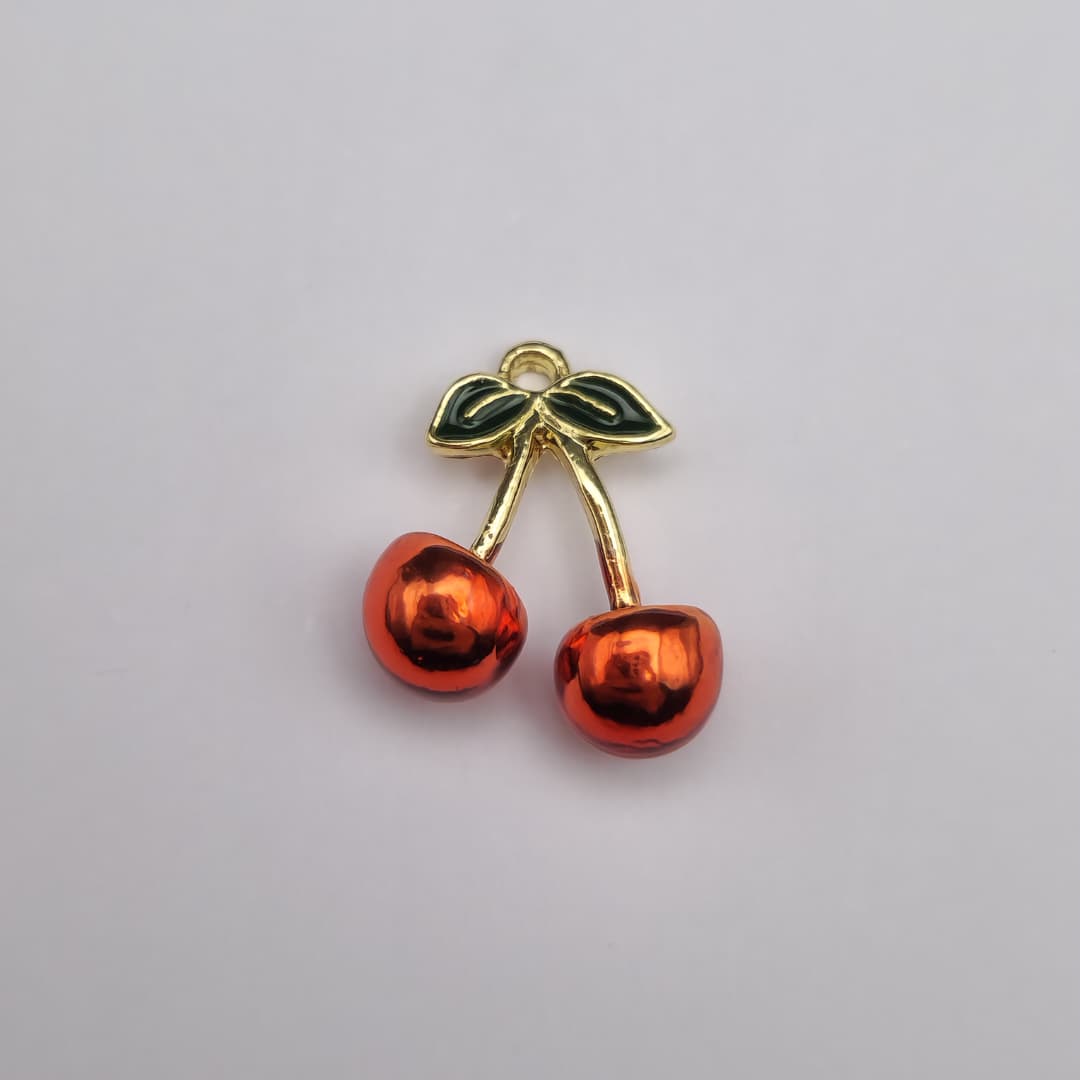 ORO CHINO DIJE DE CEREZA METALIZADA14X15MM