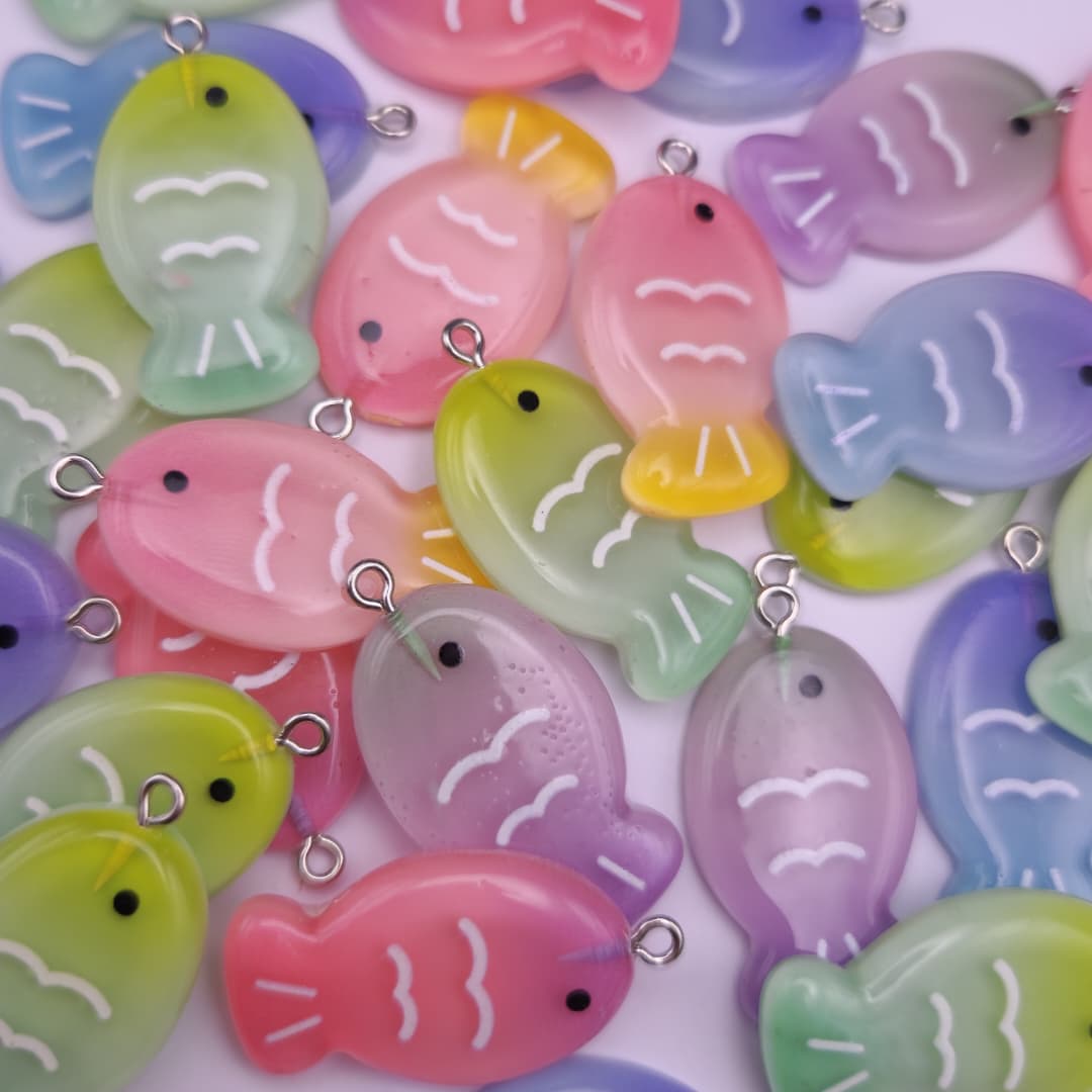 BOLSA 4 UND DIJE PECES TRANSLUCIDAS DE COLORES