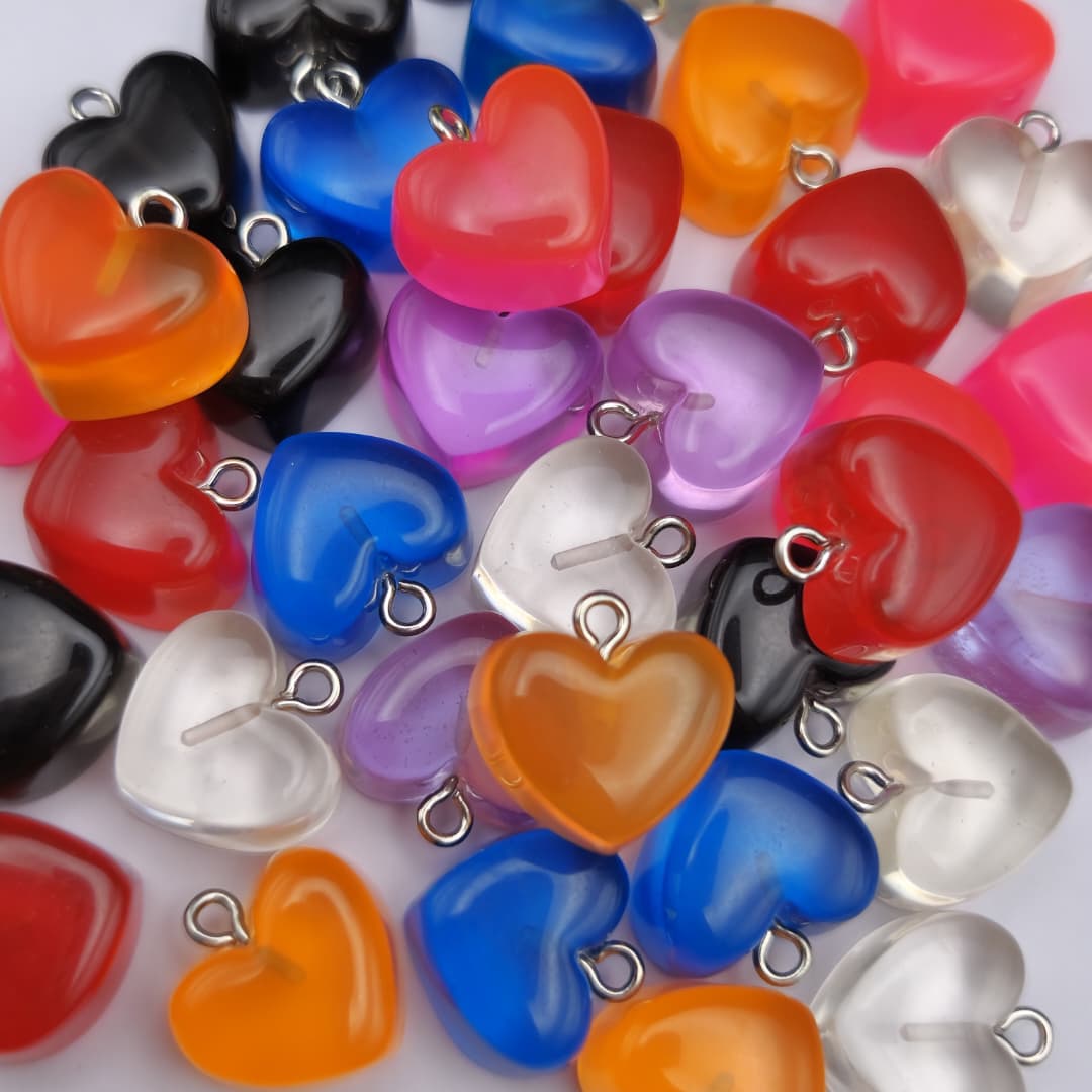 BOLSA 8 UND DIJE DE CORAZON DE COLORES TRANSLUCIDAS