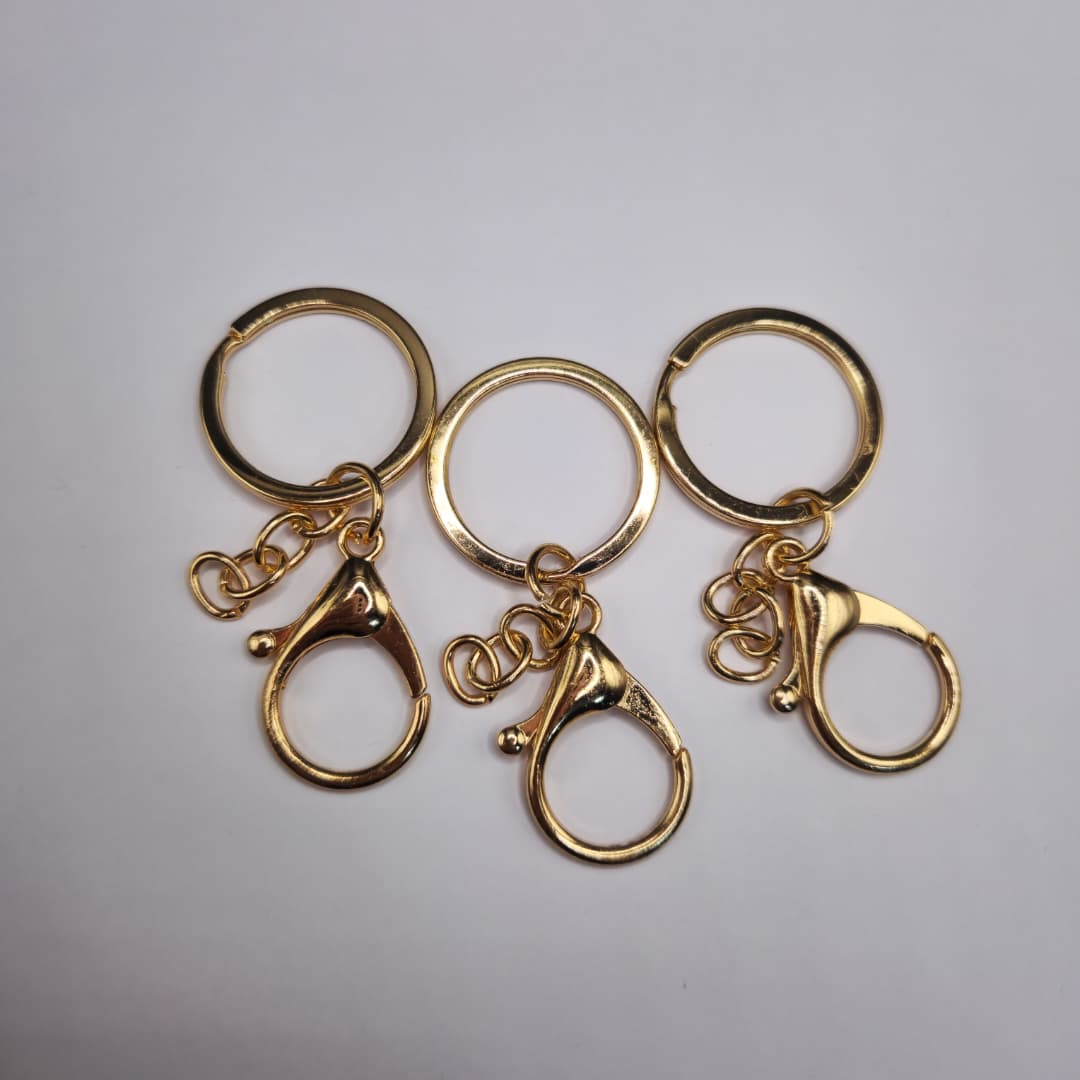 BOLSA 3 UND ARO DE LLAVERO DORADO