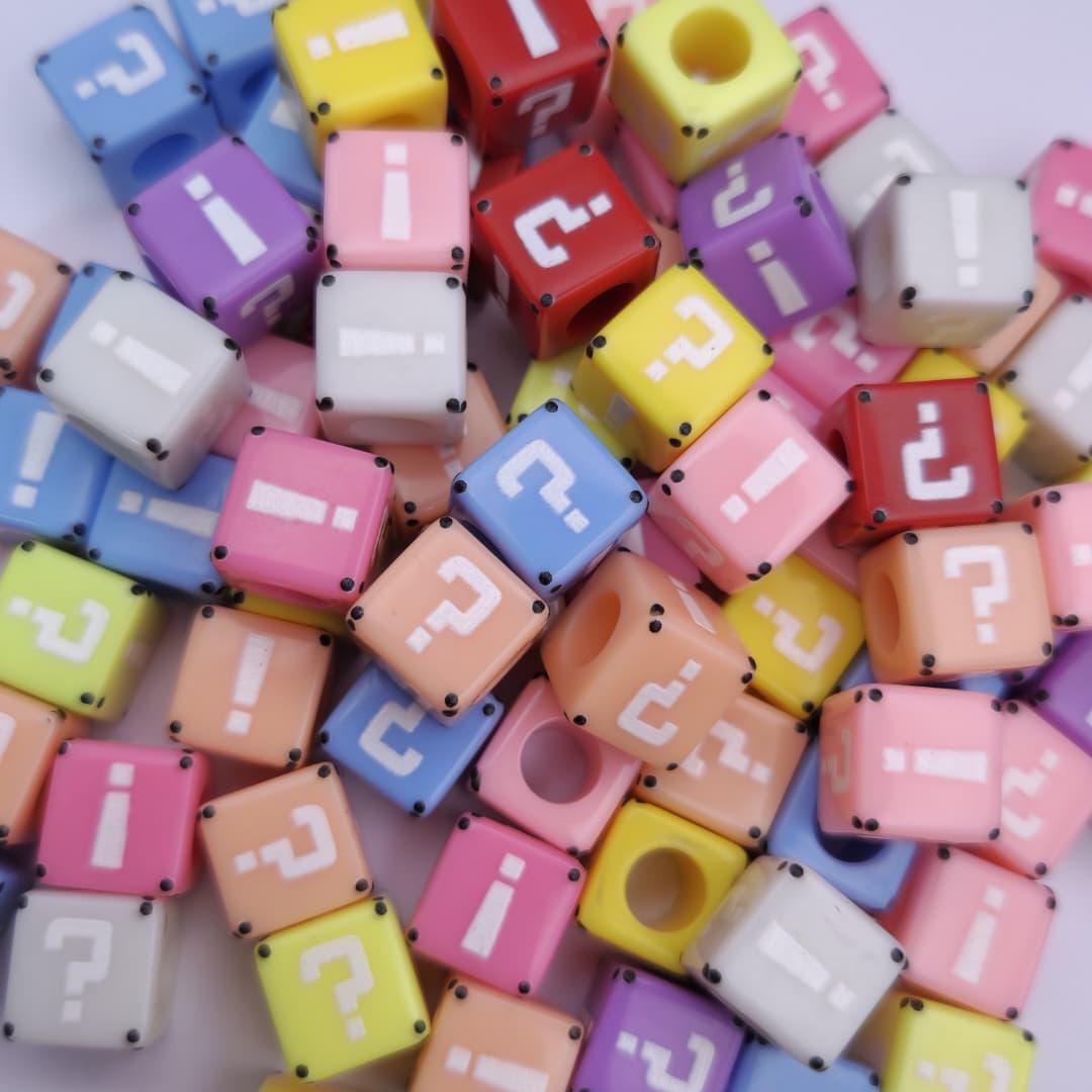 BOLSA 4 UND CUBO DE COLORES CON SIGNOS MARIO BROS