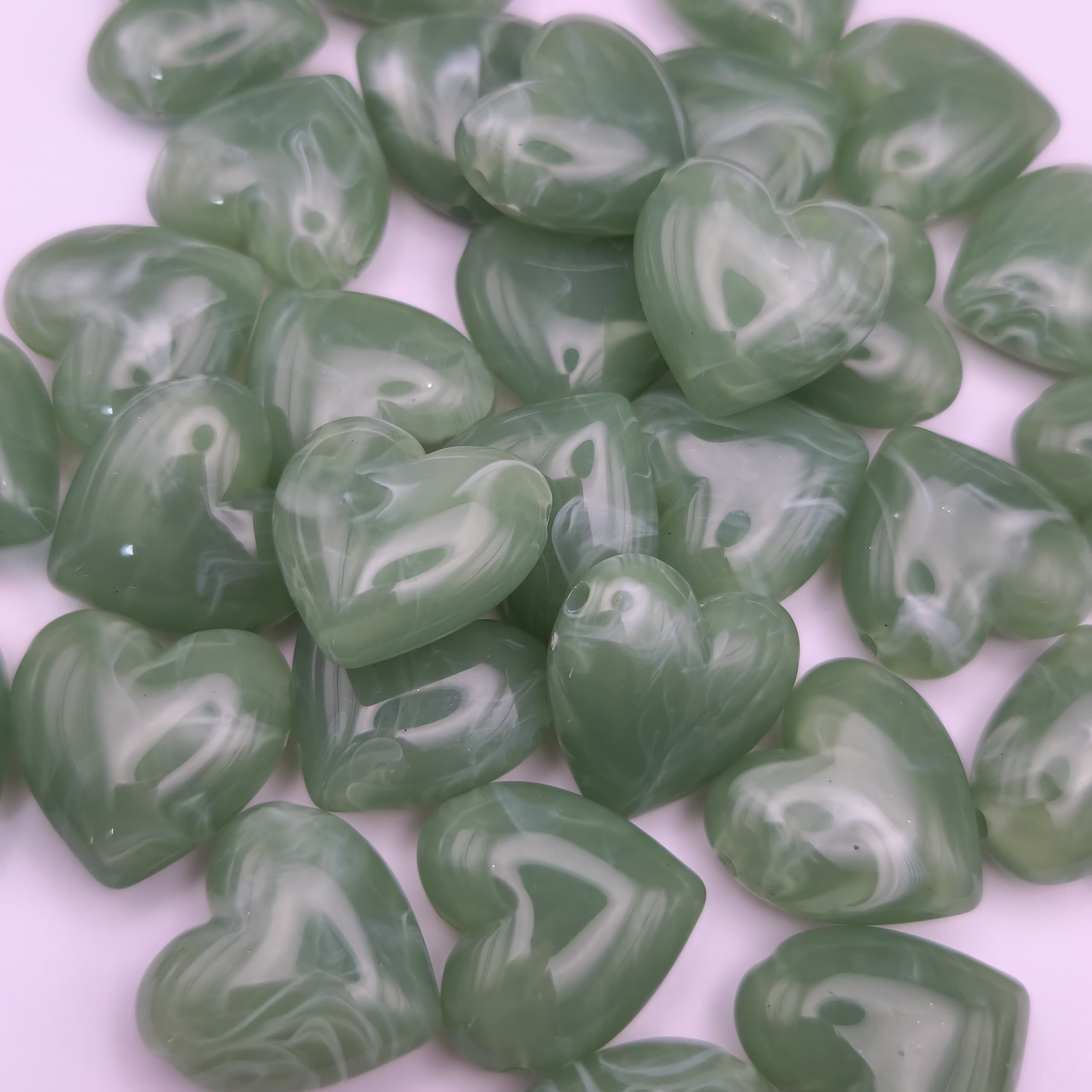 BOLSA 5 UND CORAZONES VERDE JADE