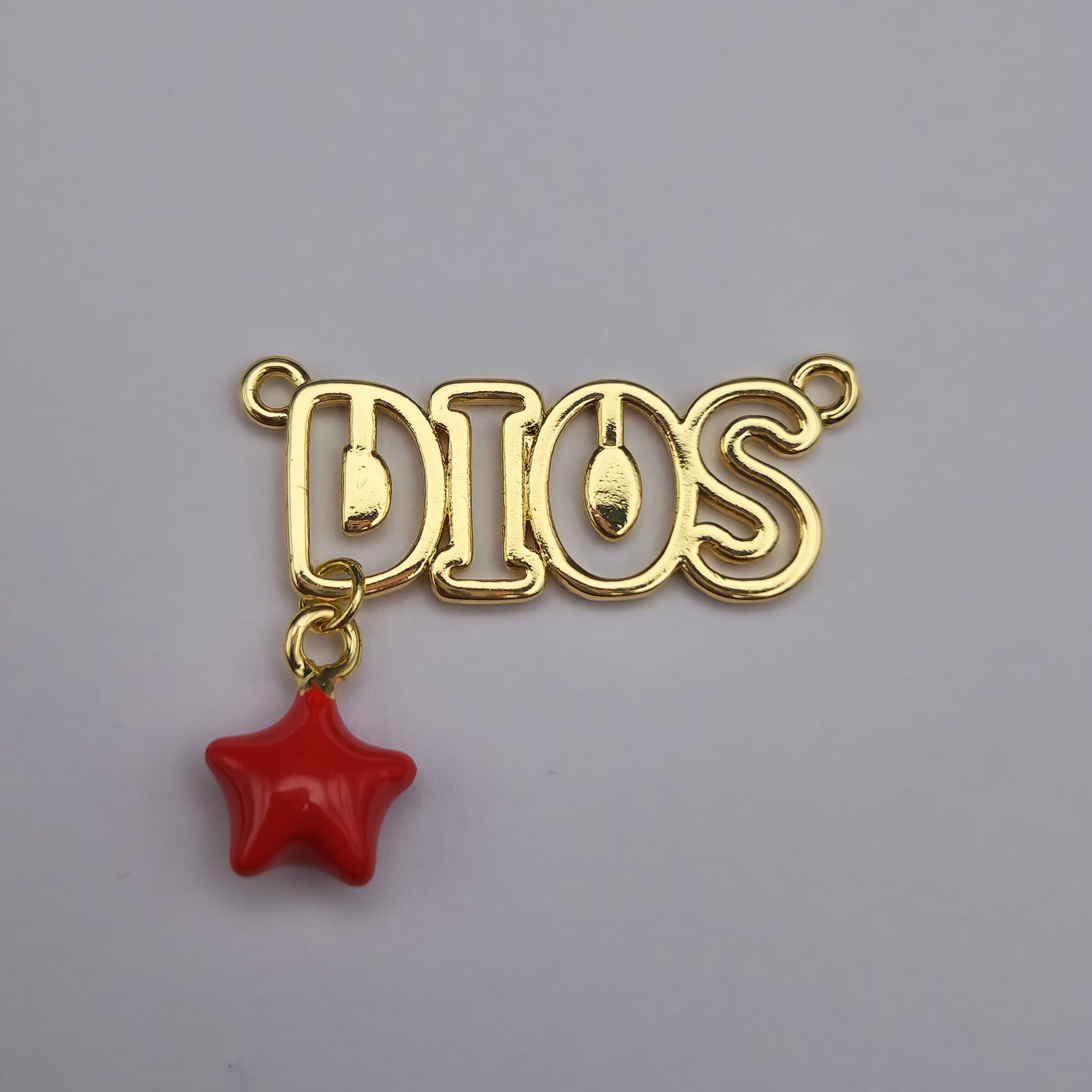 ORO BAñO 18K CONECTOR DIOS CON ESTRELLA
