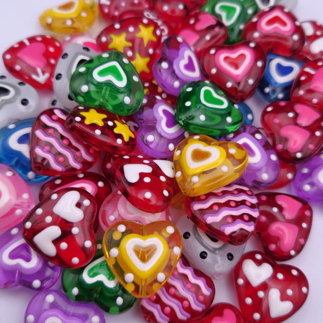 BOLSA 3 UND CORAZONES MURANOS VARIOS COLORES