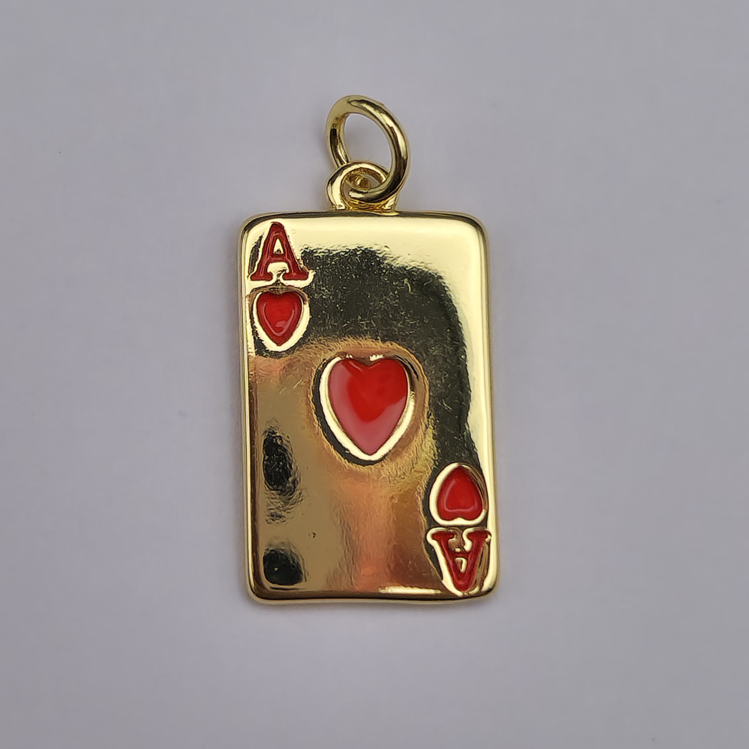 ONO BAÑO 18K DIJE CARTA AS DE CORAZON