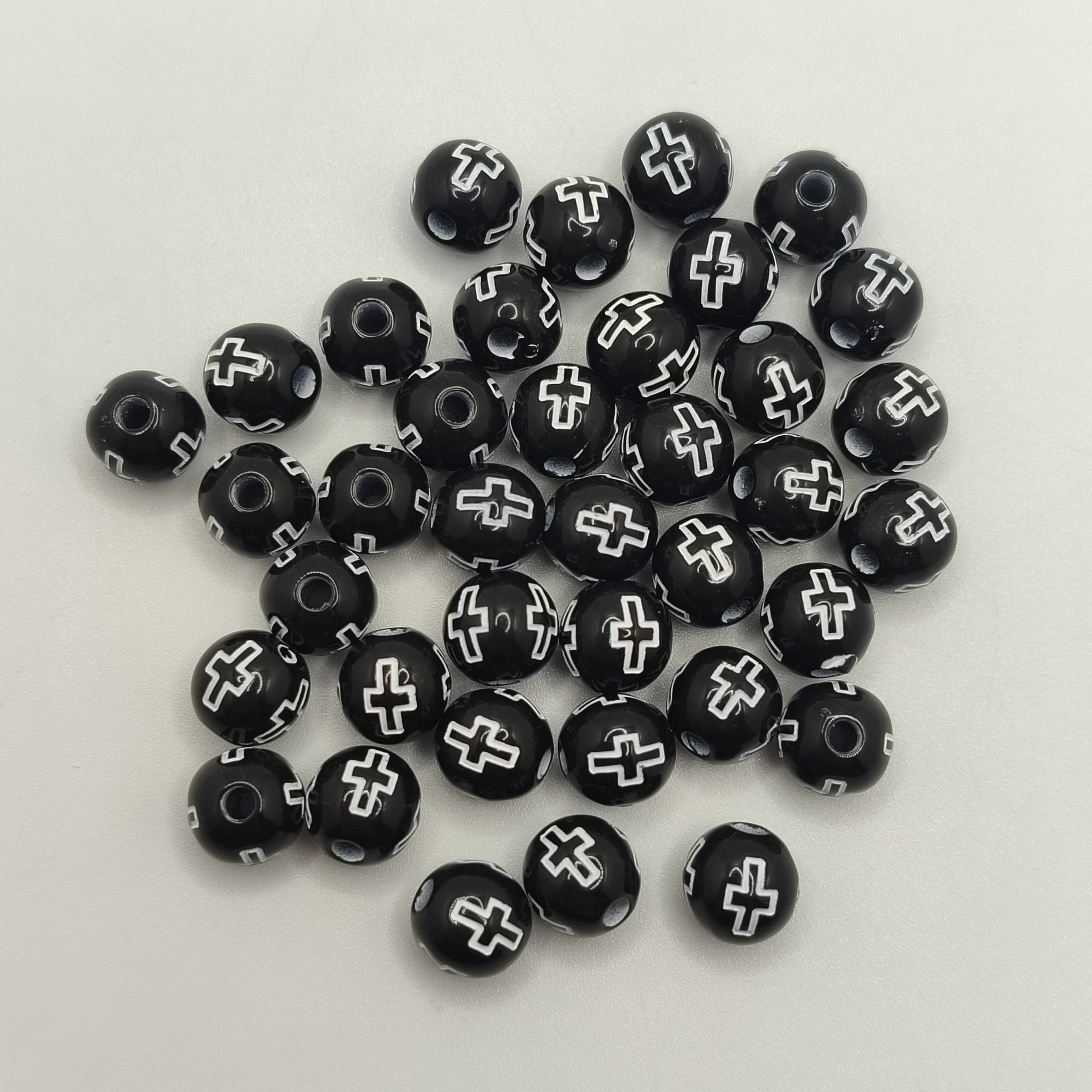 BOLSA 10G ESFERA NEGRA CON CRUZ BLANCA