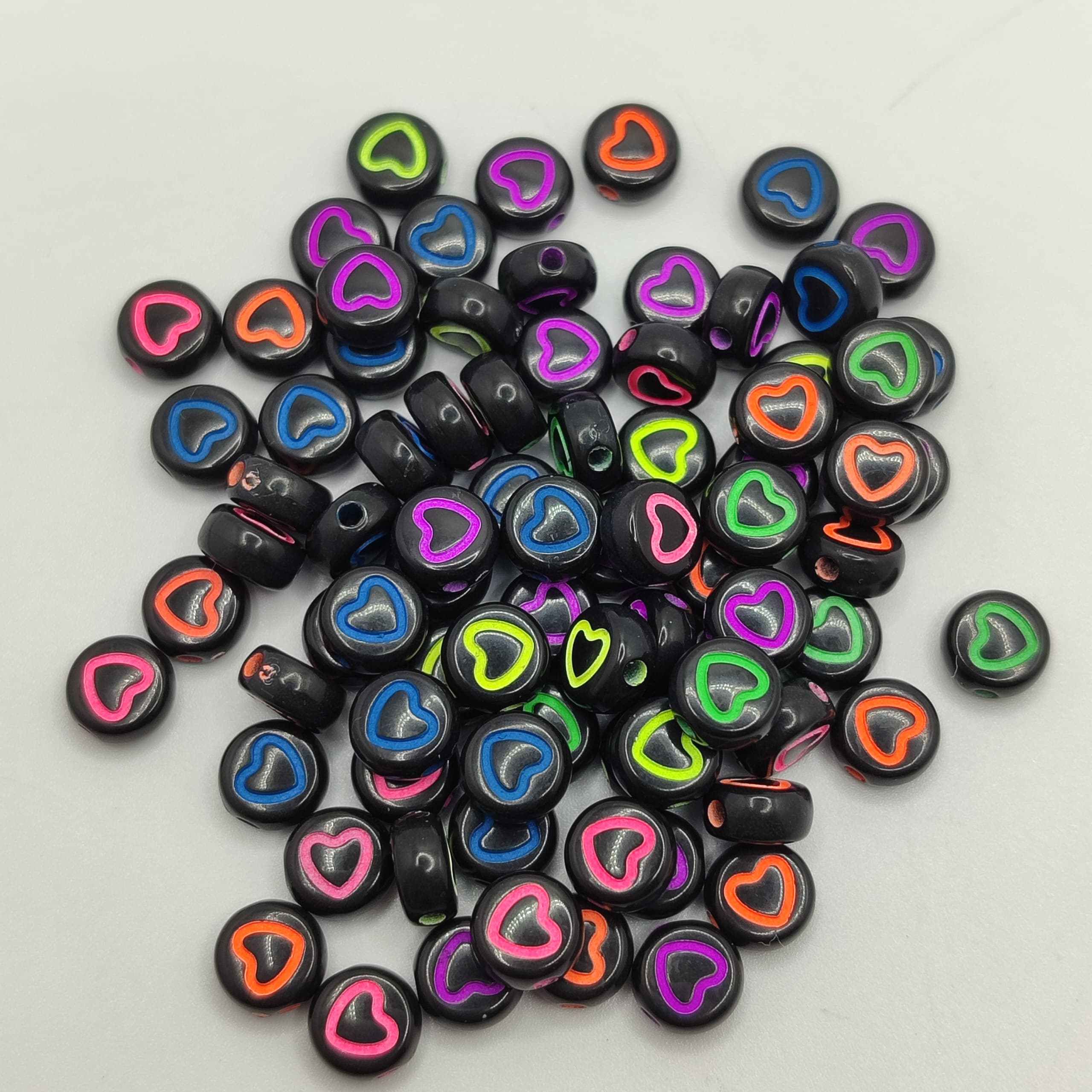 BOLSA 10G CORAZON HUECO NEGROS COLORES