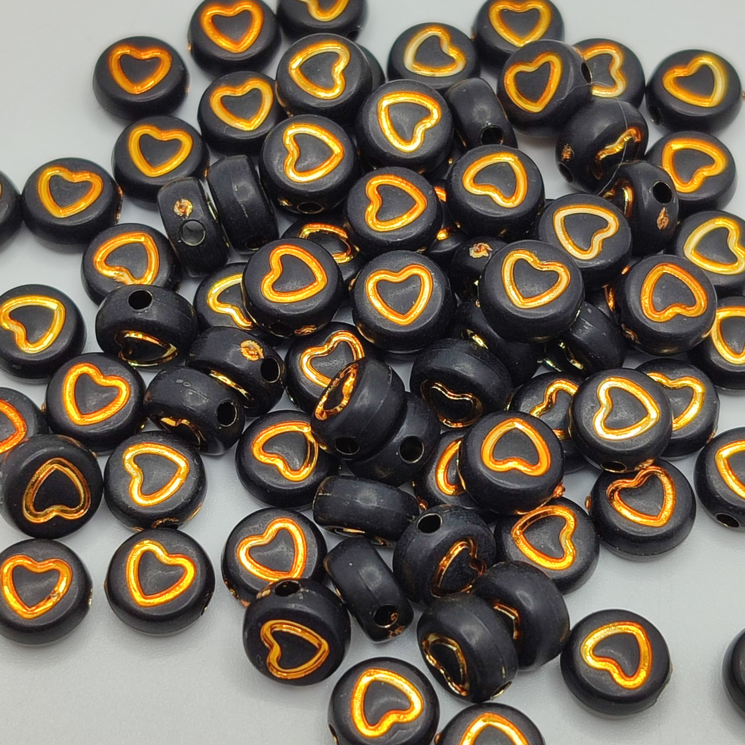 BOLSA 10G CORAZON CON DORADO HUECO NEGRO